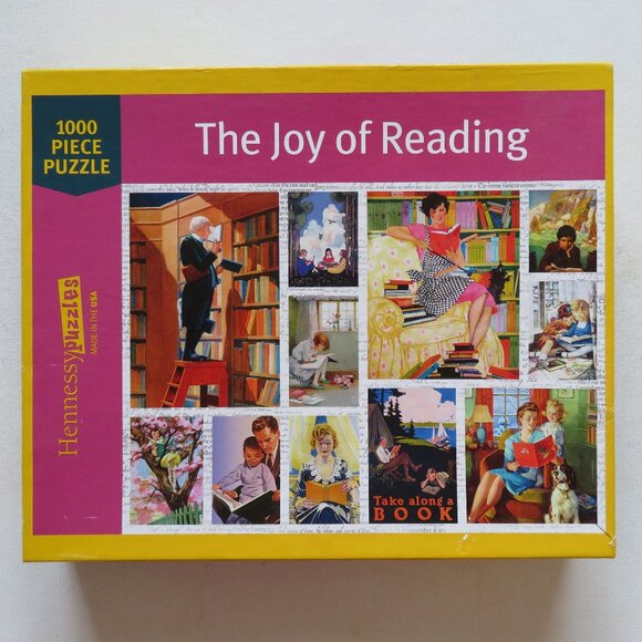 Hennessy 1000 Piece Jigsaw Puzzle "The Joy of Reading" with Poster - Picture 1 of 7